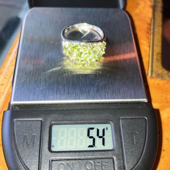 Natural Peridot Sterling Silver Ring Size 10 - Picture 9 of 9